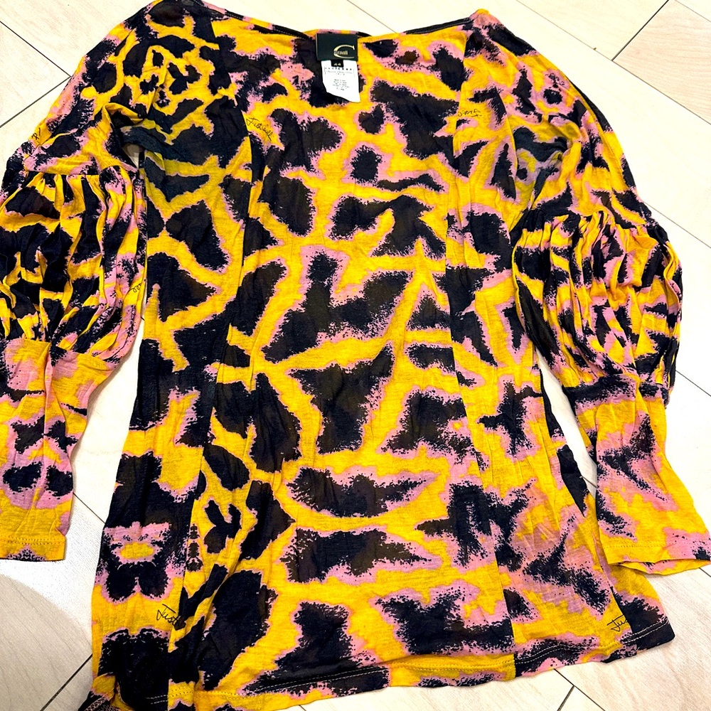 Just Cavalli Vibrant Animal Print Long Sleeve Top